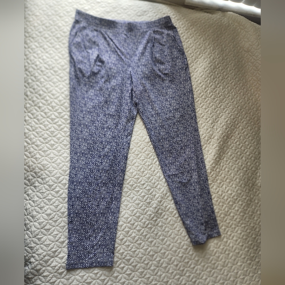 J.Mcmaghlin Blue Patterned Pants - image 1